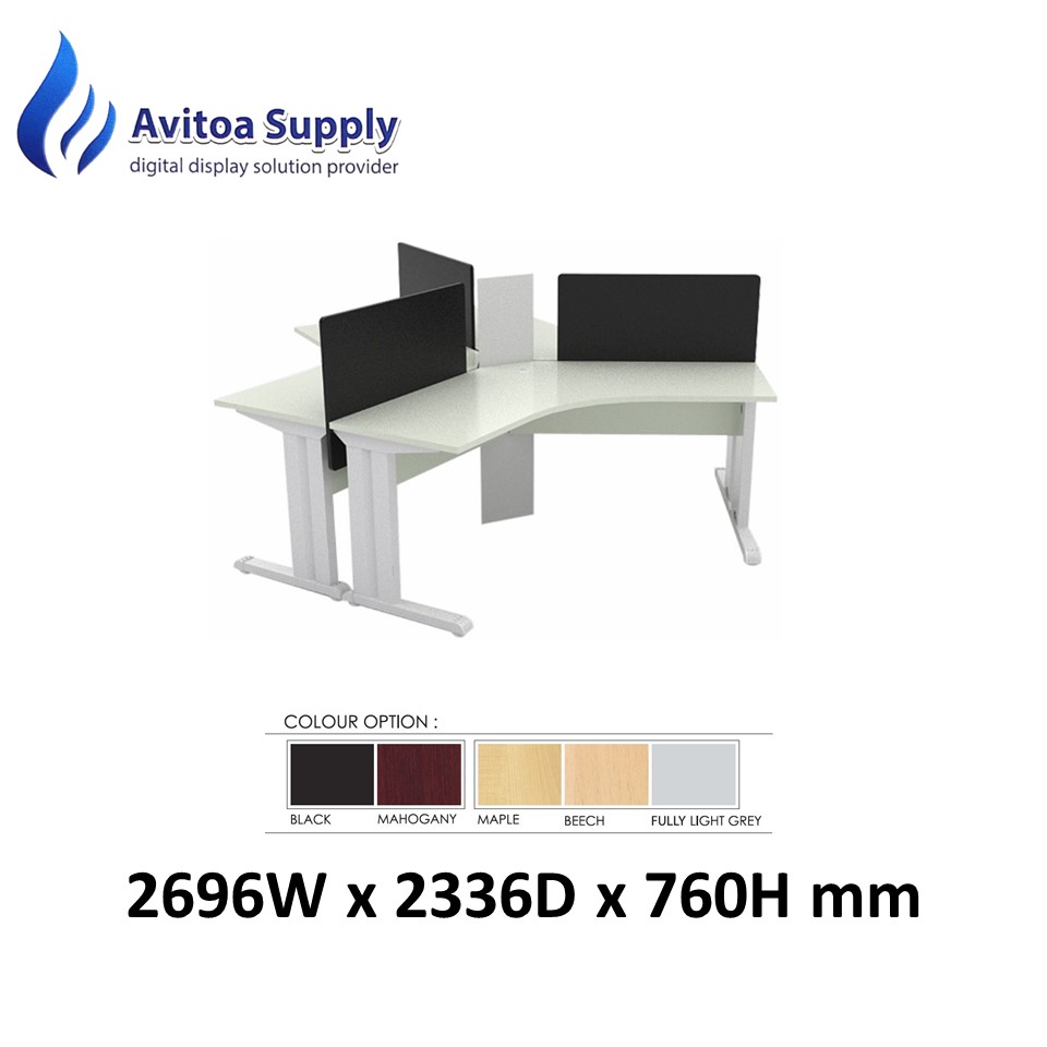 OFFICE WORKSTATION THREE-SEATER TABLE - VERO SERIES