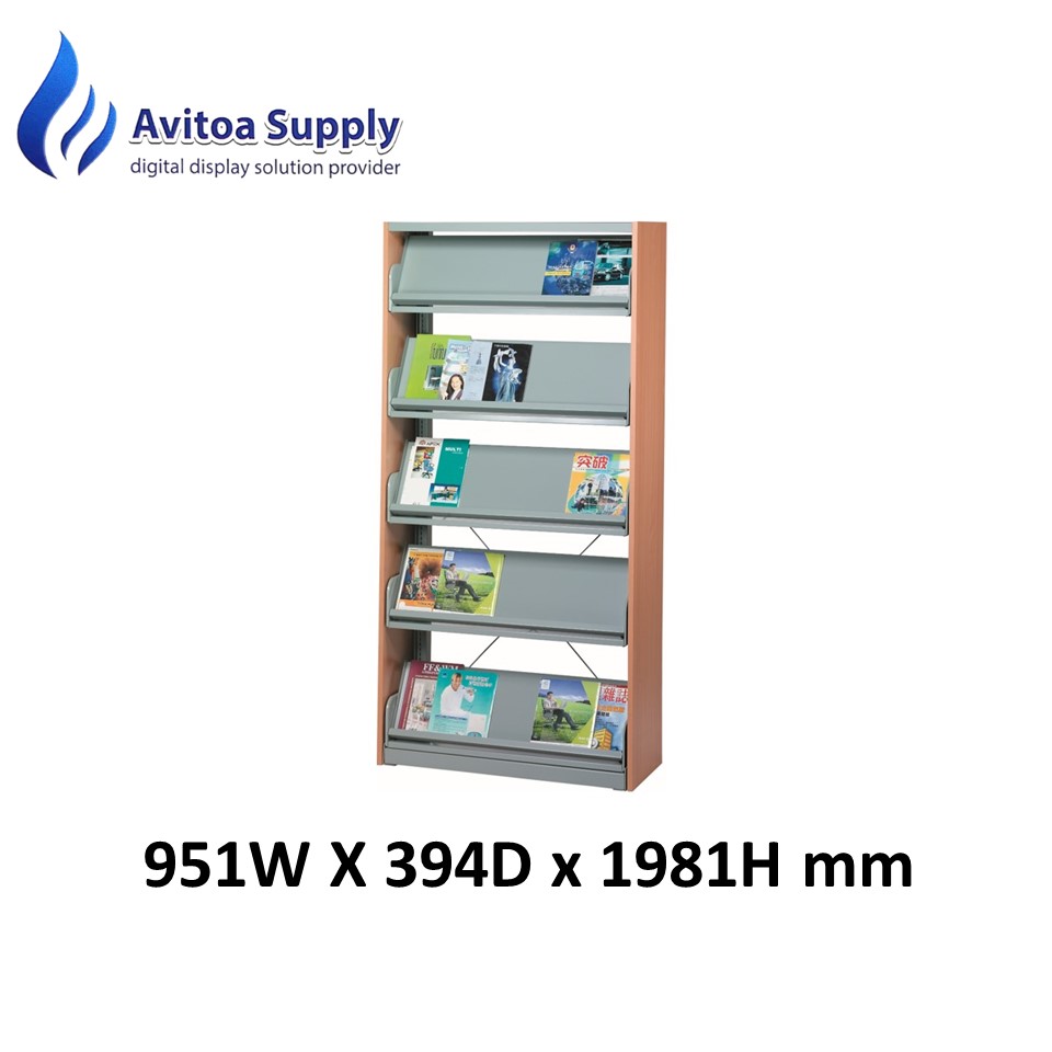 OFFICE FURNITURE PERIODICAL SHELVING WITH 5 SETS OF PIVOTING SHELF