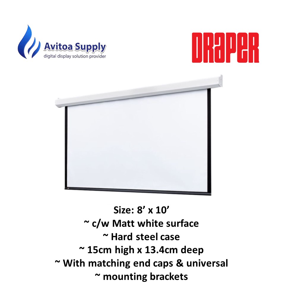 Draper Targa Contemporary Electric Projection Screen (8’ x 10’)